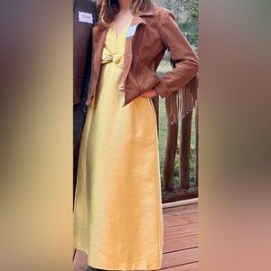 Vintage 1960’s buttercream yellow silk gown